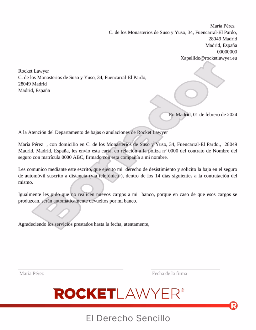 ¿Cómo escribir una carta de cancelación de póliza?