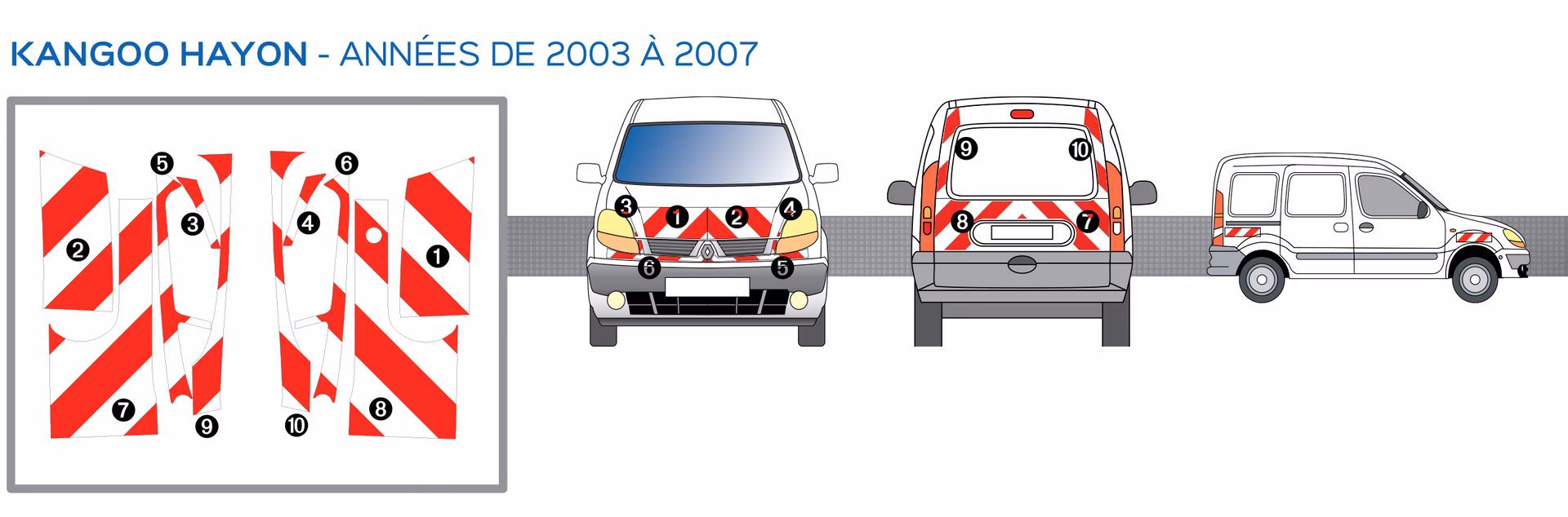 ¿Dónde colocar cintas reflectivas en camionetas?