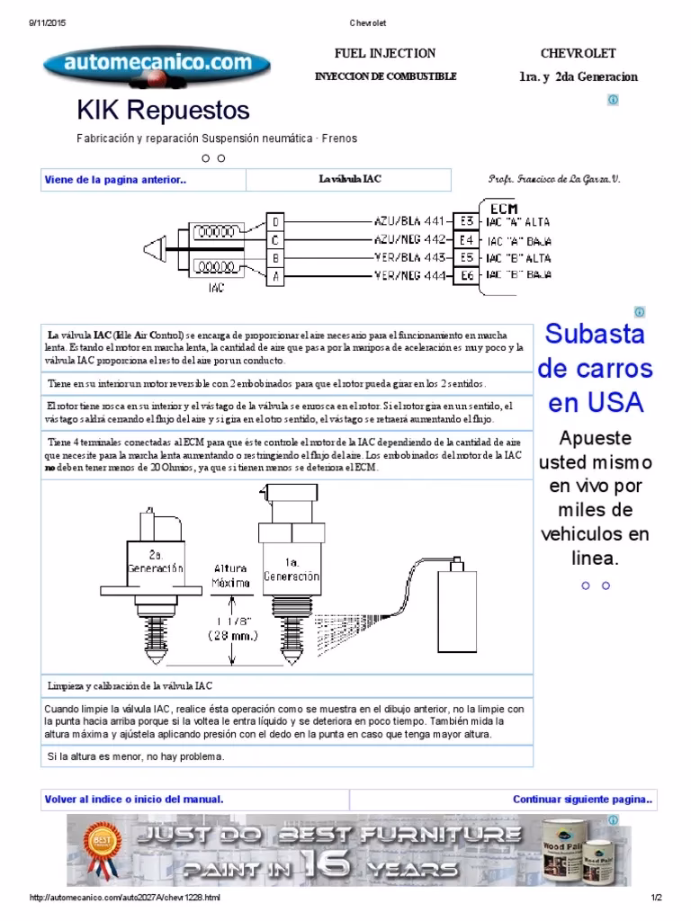 ¿Cuántos cables tiene la válvula IAC?